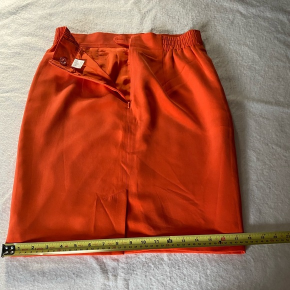 100% SILK DANA BUCHMAN MIDI SKIRT Sz10 - Picture 6 of 12
